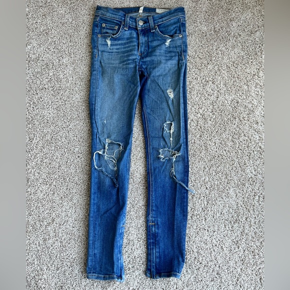 RAG & BONE - Capri Zipper Distress Jeans - Picture 1 of 3